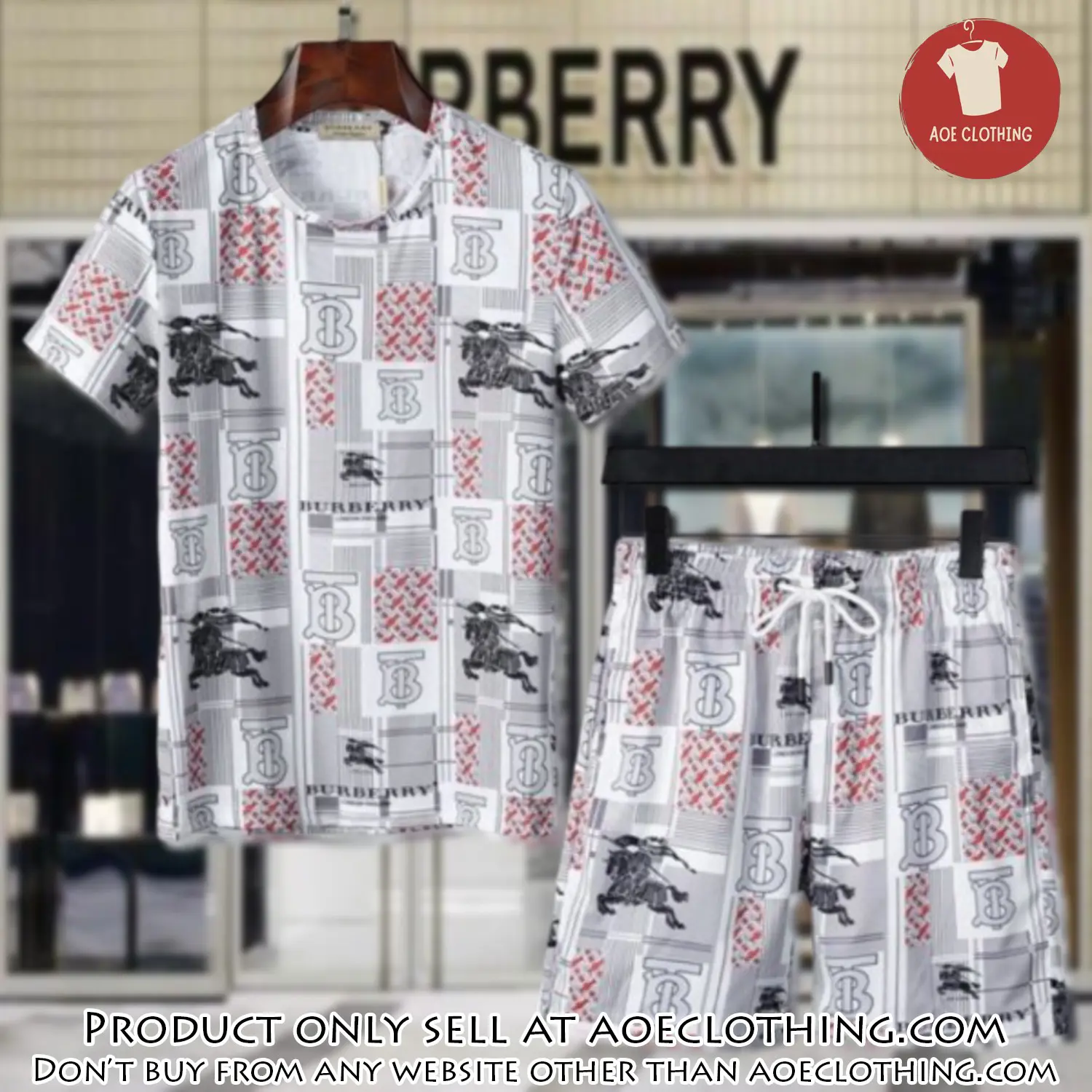 Burberry combo unisex tshirt & short limited luxury outfit cts1031 aoe1814515